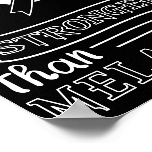 Huidkanker Mijn God is sterker dan melanoom Poster (Hoek)