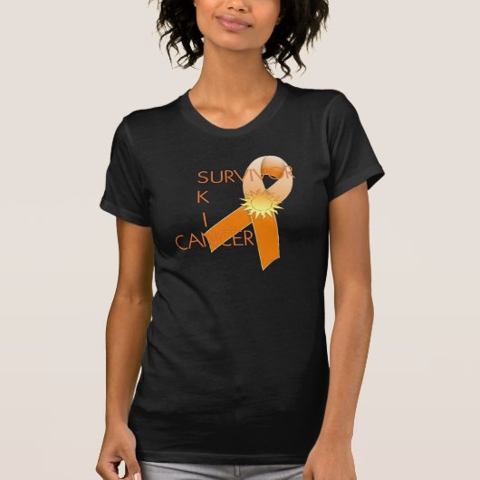 Huidkanker Overleving D3: Puzzle/Oranje lint 1 T-shirt (Voorkant)