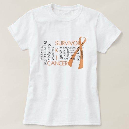 Huidkanker Overleving D4: Puzzle Words T-shirt (Design voorkant)