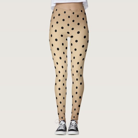 Huidkleur, polka dots patroon leggings (Voorkant)
