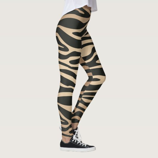 Huidkleur Zebra Retro Dierafdrukken Leggings (Rechts)
