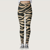 Huidkleur Zebra Retro Dierafdrukken Leggings (Voorkant)