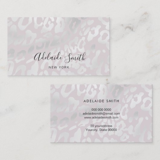 Huidpatroon van een grijs dier visitekaartje (Voorkant / Achterkant)