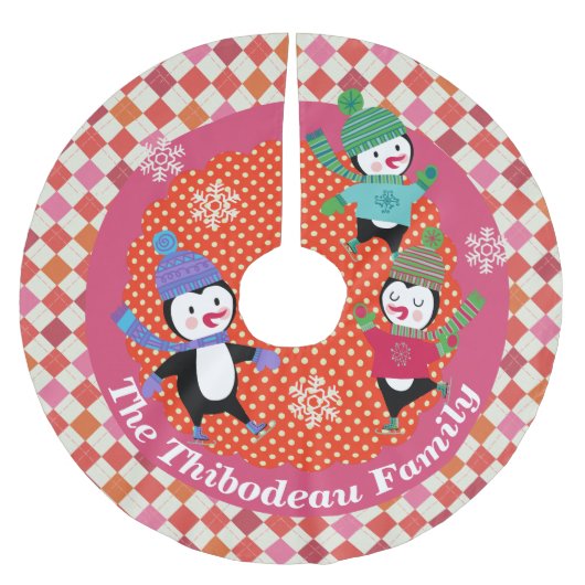 Huidpinguïns Gepersonaliseerde vakantieboom Huid 5 Kerstboom Rok (Voorkant)