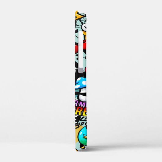 Huidplooi grijze Sticker Graffiti Case-Mate iPhone Case (Achterkant / Links)