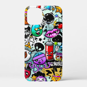 Huidplooi grijze Sticker Graffiti Case-Mate iPhone Case