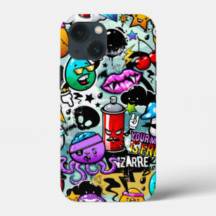 Huidplooi grijze Sticker Graffiti Case-Mate iPhone Case