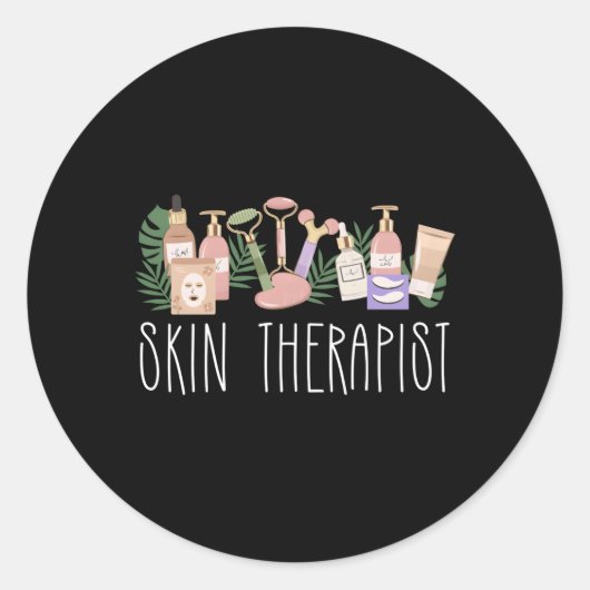 Huidtherapeut estheticus ronde sticker (Voorkant)