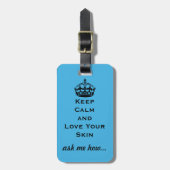 huiduitslag: "Blijf kalm en hou van je huid" Bagagelabel (Voorkant verticaal)