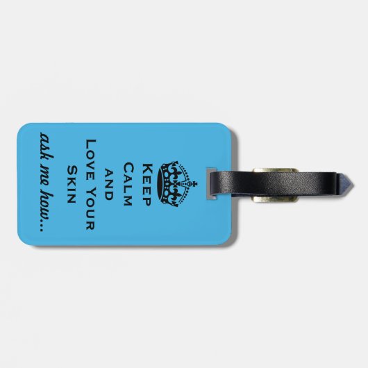 huiduitslag: "Blijf kalm en hou van je huid" Bagagelabel (Achterkant horizontaal)