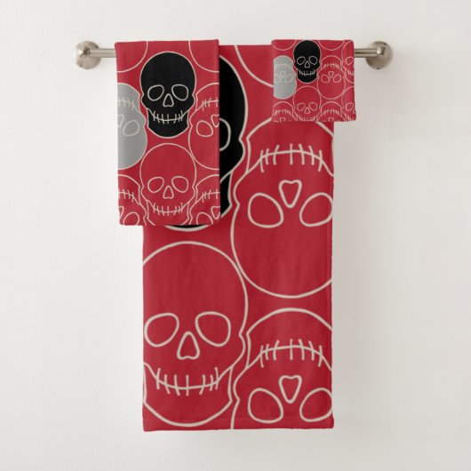 Huiduitslag - Bloed rood en bot wit Bad Handdoek (Insitu)