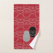 Huiduitslag - Bloed rood en bot wit Bad Handdoek (Handdoek)