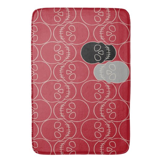 Huiduitslag - Bloed rood en bot wit Badmat (Voorkant Verticaal)