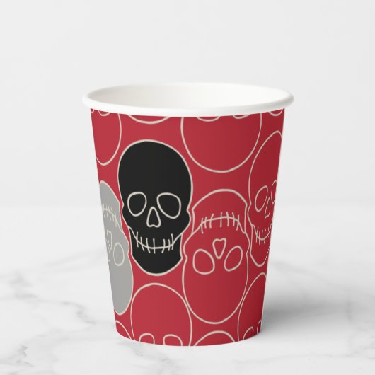 Huiduitslag - Bloed rood en bot wit Papieren Bekers (Achterkant)