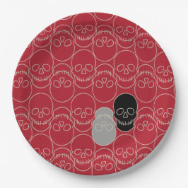 Huiduitslag - Bloed rood en bot wit Papieren Bordje