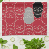 Huiduitslag - Bloed rood en bot wit Theedoek (Gevouwen)