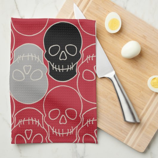 Huiduitslag - Bloed rood en bot wit Theedoek (Quarter Fold)