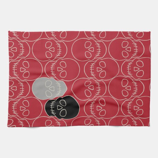 Huiduitslag - Bloed rood en bot wit Theedoek (Horizontaal)