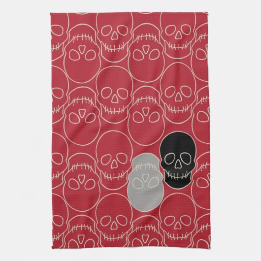 Huiduitslag - Bloed rood en bot wit Theedoek (Verticaal)