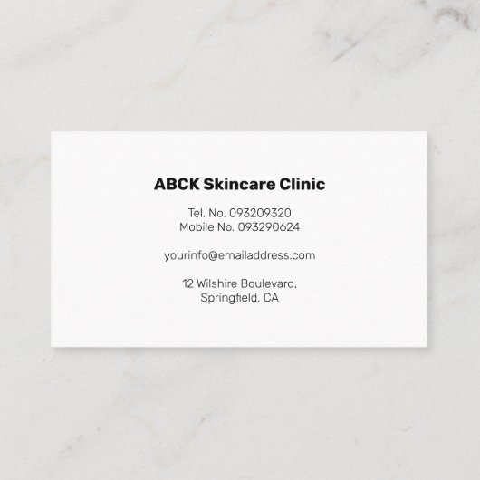  huiduitslag estheticus visitekaartje (Achterkant)