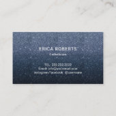 Huidverzorger Elegant Navy Blue Glitter Estheticia Visitekaartje (Achterkant)