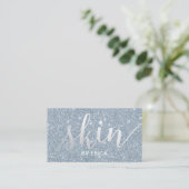 Huidverzorger Elegant Stusty Blue Glitter Esthetic Visitekaartje (Staand voorkant)