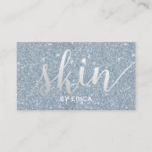 Huidverzorger Elegant Stusty Blue Glitter Esthetic Visitekaartje (Voorkant)