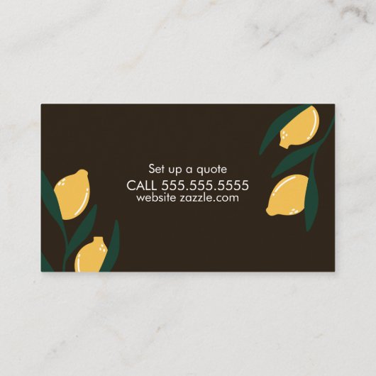 Huidverzorger Estheticien Business Salon Lemon Visitekaartje (Achterkant)