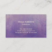 Huidverzorger estheticien Elegant Waterverf Paars Visitekaartje (Achterkant)