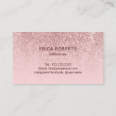 Huidverzorger Roos Gold Glitter Typografie Estheti Visitekaartje (Achterkant)