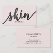 Huidverzorger Typografie Blush Pink Esthetician Sp Visitekaartje (Voorkant / Achterkant)