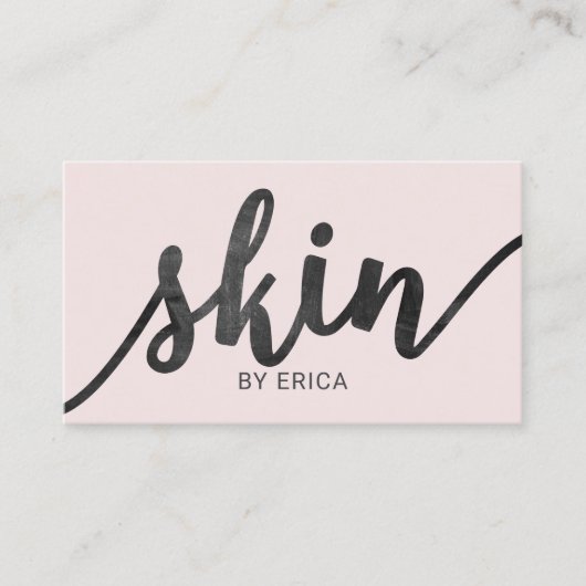 Huidverzorger Typografie Blush Pink Esthetician Sp Visitekaartje (Voorkant)