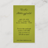 Huidverzorger Vector Winkelmeisje Visitekaartje (Achterkant)