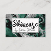 Huidverzorging Afspraak Herinnering Zilver Groen M Visitekaartje (Voorkant)