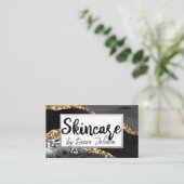 Huidverzorging Afspraak Herinnering Zwart Goud Mar Visitekaartje (Staand voorkant)