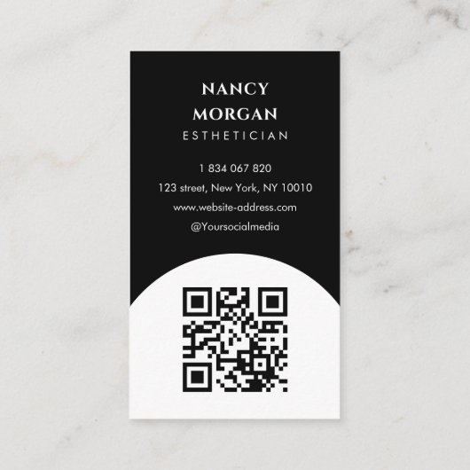 Huidverzorging Bold Typografie Fotocollage QR-code Visitekaartje (Achterkant)