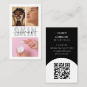 Huidverzorging Bold Typografie Fotocollage QR-code Visitekaartje (Voorkant / Achterkant)