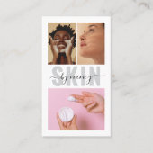 Huidverzorging Bold Typografie Fotocollage QR-code Visitekaartje (Voorkant)