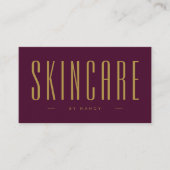 Huidverzorging Bourgondië en goud minimalistische  Visitekaartje (Voorkant)