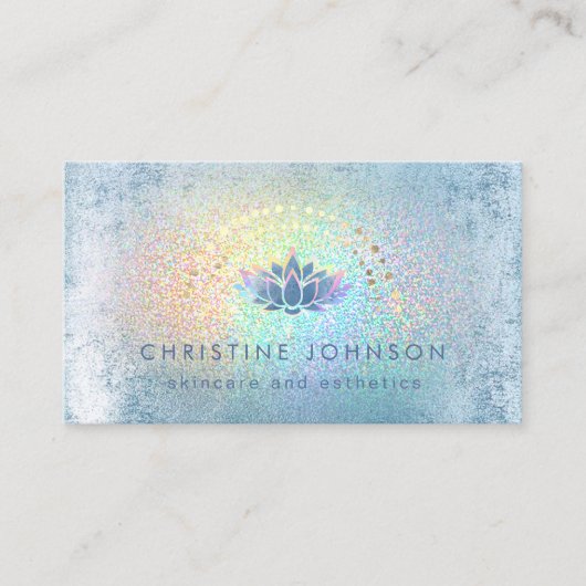 huidverzorging en esthetiek logo lotus op FAUX fol Visitekaartje (Voorkant)