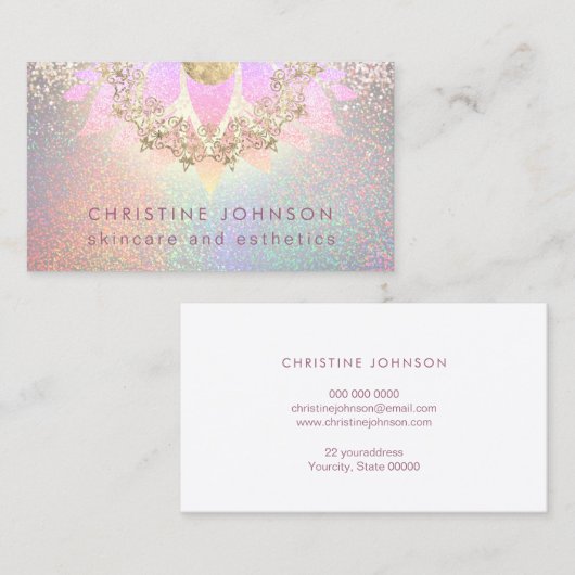 · huidverzorging en esthetiek roze decor visitekaartje (Voorkant / Achterkant)