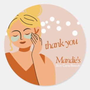Huidverzorging Estheetische Zaken Salon Bedankt Ronde Sticker