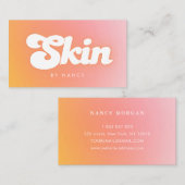Huidverzorging Groovy Retro Peach Visitekaartje (Voorkant / Achterkant)