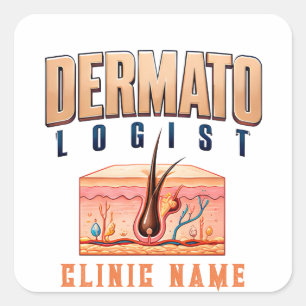 Huidverzorging Medisch Ontwerp voor Dermatologen Vierkante Sticker