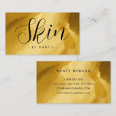 Huidverzorging Typografie Gold Brush Stroke Visitekaartje (Voorkant / Achterkant)