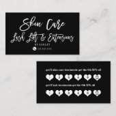 Huidverzorging zweeft zwarte trouw visitekaartje (Voorkant / Achterkant)