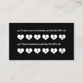 Huidverzorging zweeft zwarte trouw visitekaartje (Achterkant)