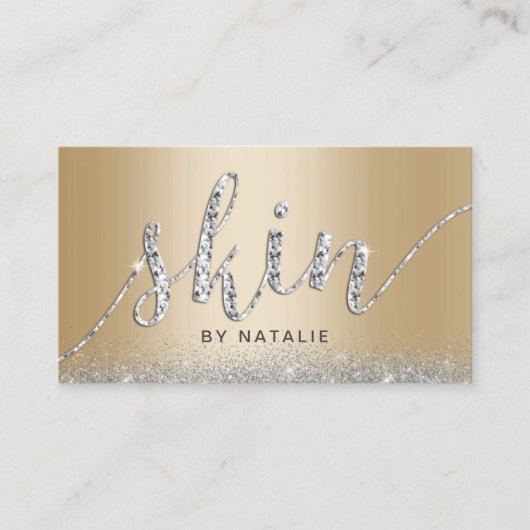 Huidverzorgingssalon Modern Goud Luxe Estheticus Visitekaartje (Voorkant)