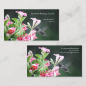 Huidvogel in rode en witte bloemen visitekaartje (Voorkant / Achterkant)