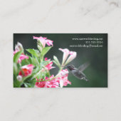 Huidvogel in rode en witte bloemen visitekaartje (Achterkant)